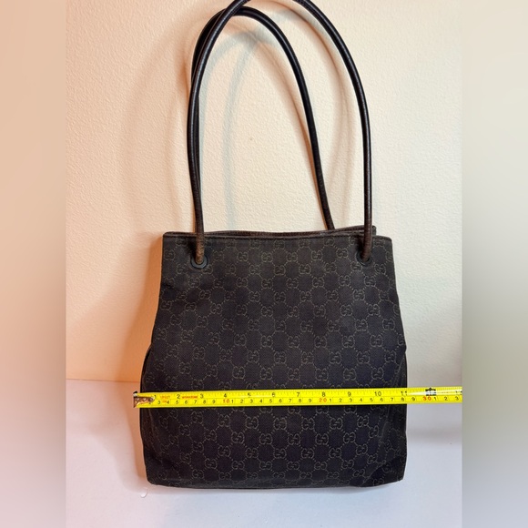 GUCCI GG Monogram Canvas Tote Bag Brown Vintage - Picture 2 of 12